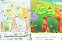 Planet Harmonium Forest concept to final illustration